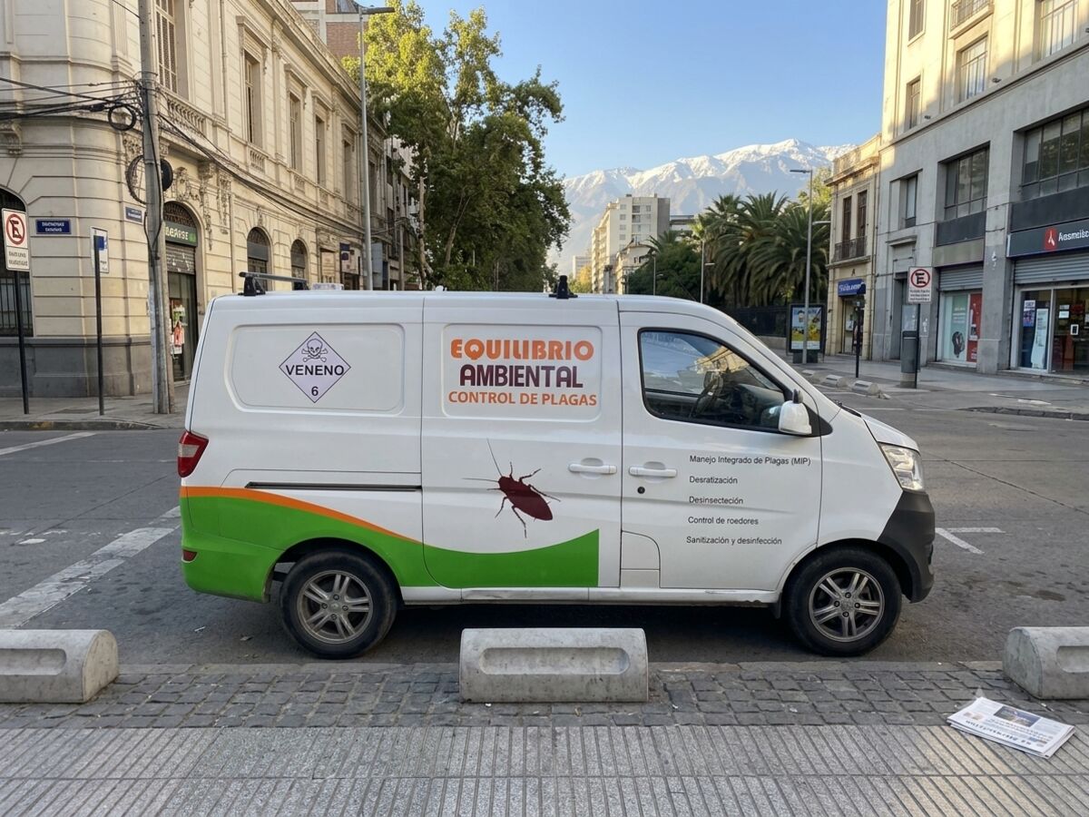 Vehículo de Equilibrio Ambiental para control de plagas en Santiago